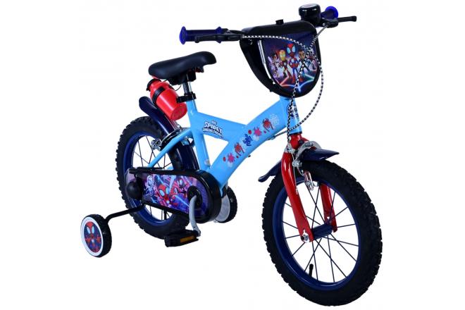 Vélo enfant Spidey - Garçons - 14 pouces - Bleu - Freins à deux mains