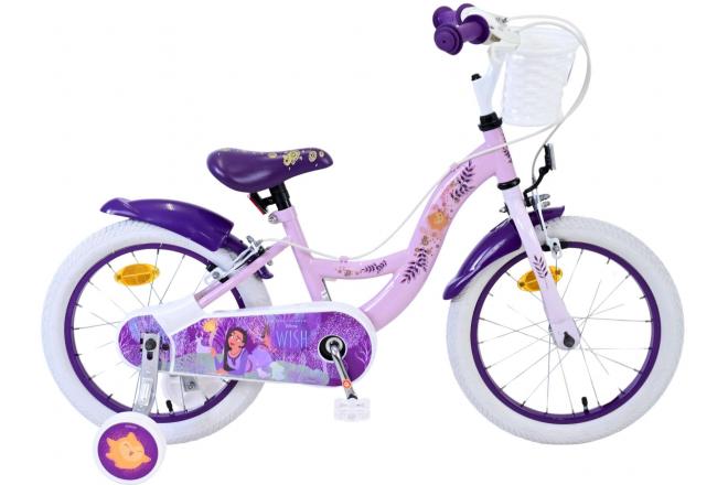Vélo enfant Disney Wish - Filles - 16 pouces - Violet - Freins à deux mains
