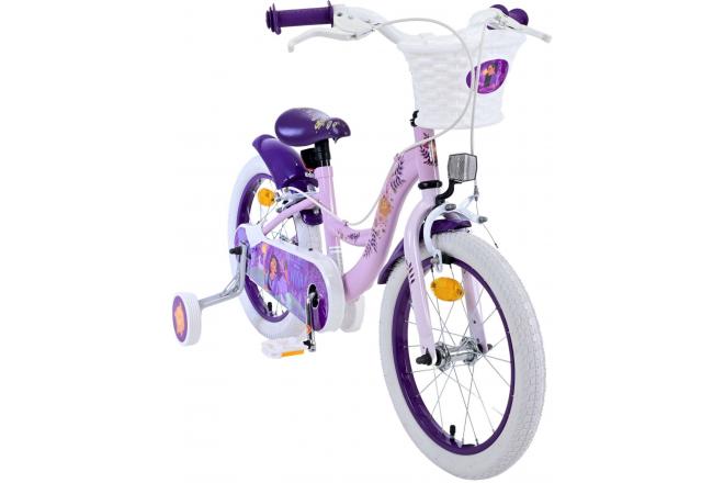 Vélo enfant Disney Wish - Filles - 16 pouces - Violet - Freins à deux mains