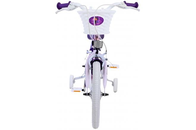 Vélo enfant Disney Wish - Filles - 16 pouces - Violet - Freins à deux mains