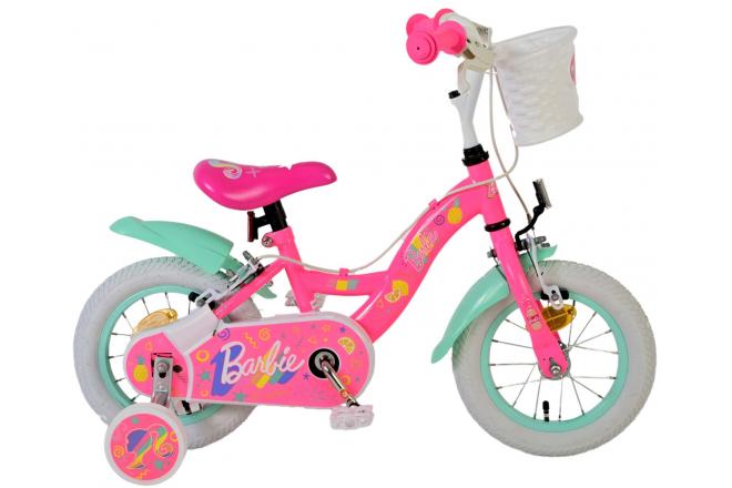 Vélo enfant Barbie - Filles - 12 pouces - Rose - Freins à deux mains