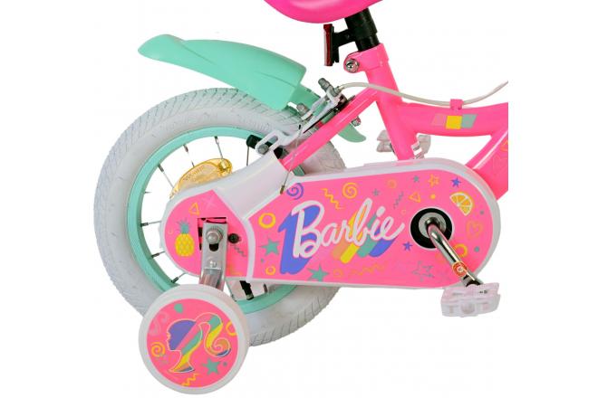 Vélo enfant Barbie - Filles - 12 pouces - Rose - Freins à deux mains