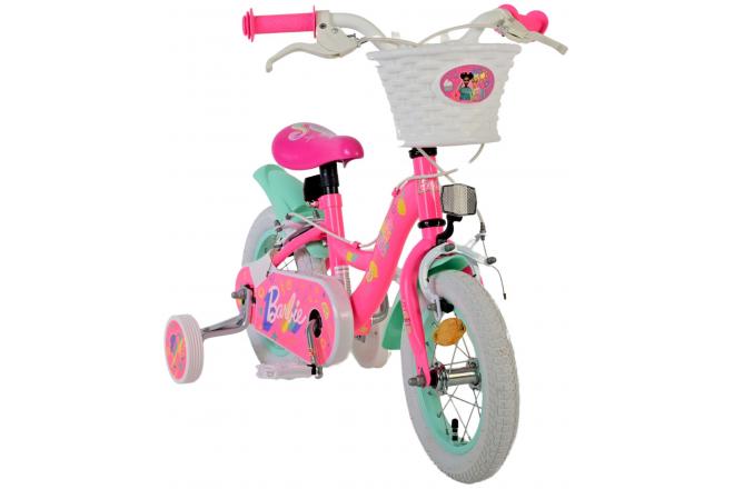 Vélo enfant Barbie - Filles - 12 pouces - Rose - Freins à deux mains