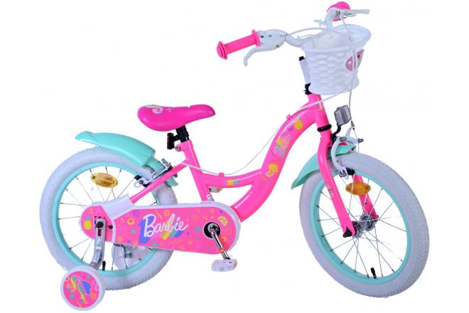 Vélo enfant Barbie - Filles - 16 pouces - Rose - Freins à deux mains