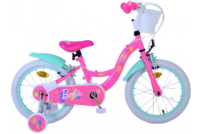 Vélo enfant Barbie - Filles - 16 pouces - Rose - Freins à deux mains