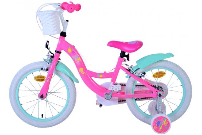 Vélo enfant Barbie - Filles - 16 pouces - Rose - Freins à deux mains