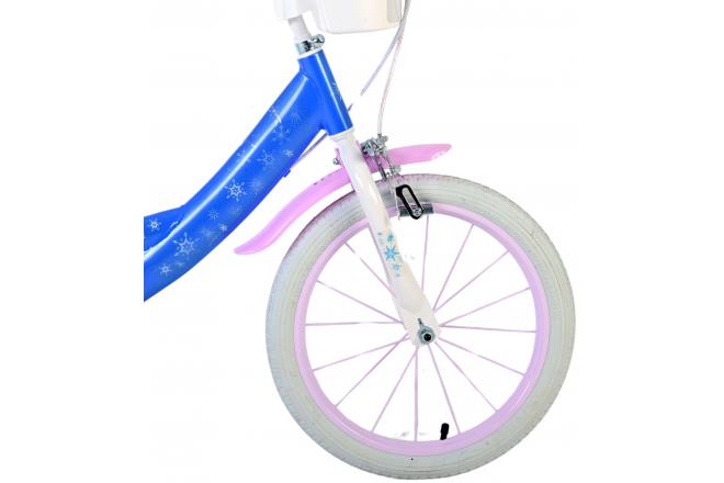 Vélo enfant Frozen - Filles - 16 pouces - Bleu - Freins à deux mains