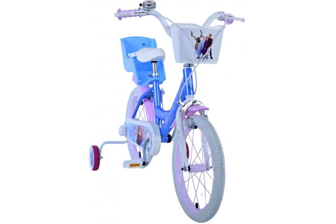Vélo enfant Frozen - Filles - 16 pouces - Bleu - Freins à deux mains