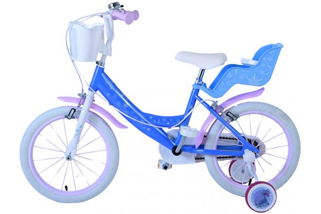 Vélo enfant Frozen - Filles - 16 pouces - Bleu - Freins à deux mains