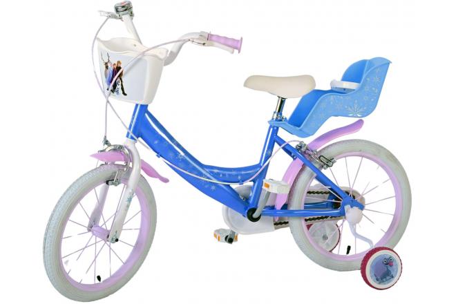 Vélo enfant Frozen - Filles - 16 pouces - Bleu - Freins à deux mains