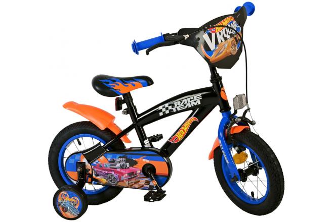Vélo Hot Wheels pour enfants - Garçons - 12 pouces - Noir Orange Bleu