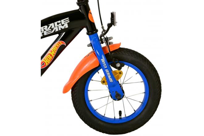 Vélo Hot Wheels pour enfants - Garçons - 12 pouces - Noir Orange Bleu