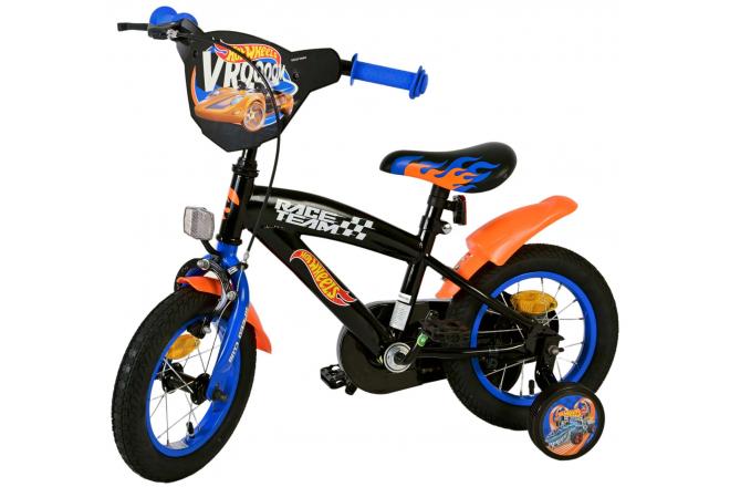 Vélo Hot Wheels pour enfants - Garçons - 12 pouces - Noir Orange Bleu