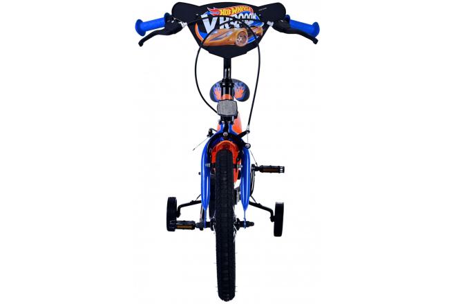 Vélo Hot Wheels pour enfants - Garçons - 16 pouces - Noir Orange Bleu - Freins à deux mains