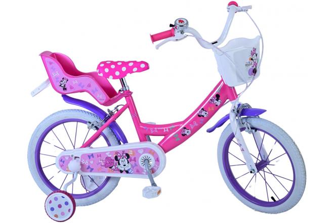 Vélo enfant Minnie Frozen Ever! - Filles - 16 pouces - Rose - Freins à deux mains