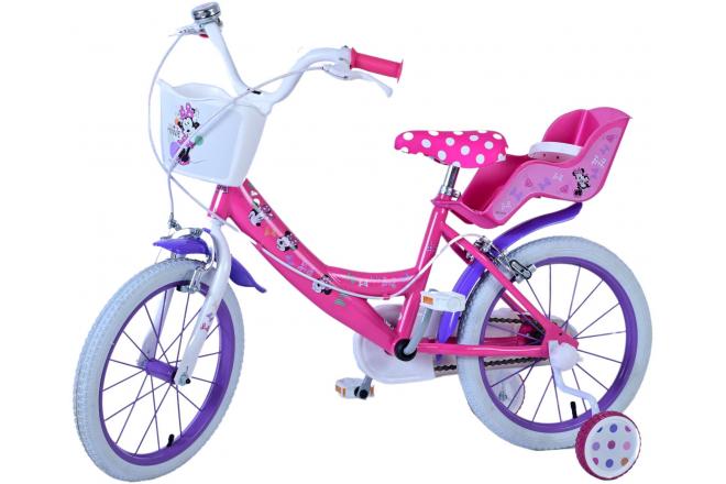 Vélo enfant Minnie Frozen Ever! - Filles - 16 pouces - Rose - Freins à deux mains