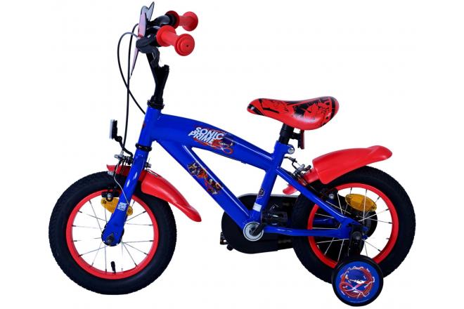 Sonic Prime Vélo enfant - Garçons - 12 pouces - Bleu Rouge - Freins à deux mains