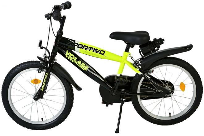 Vélo pour enfants Volare Sportivo - Garçons - 18 pouces - Néon Jaune Noir - Freins à deux mains