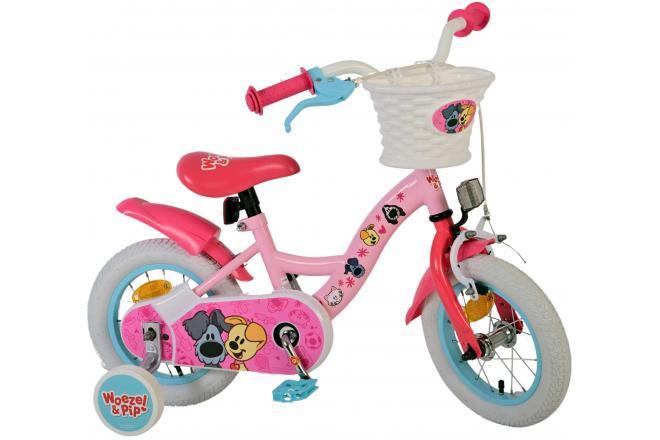 Vélo enfant Woezel & Pip - Filles - 12 pouces - Rose
