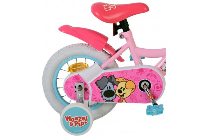 Vélo enfant Woezel & Pip - Filles - 12 pouces - Rose