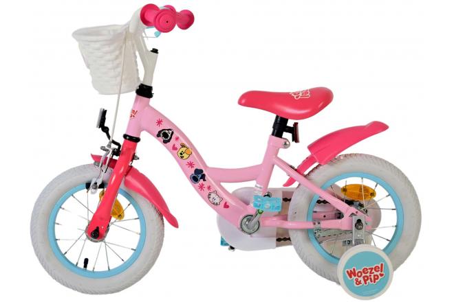 Vélo enfant Woezel & Pip - Filles - 12 pouces - Rose