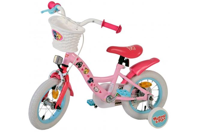 Vélo enfant Woezel & Pip - Filles - 12 pouces - Rose