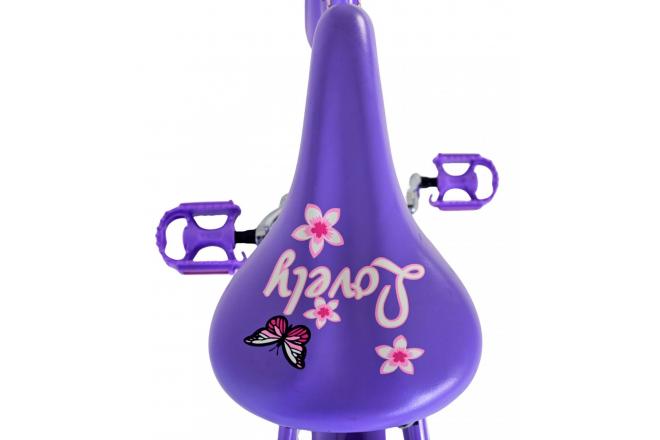 Vélo enfant Volare Lovely - Filles - 24 pouces - Violet - 7 vitesses