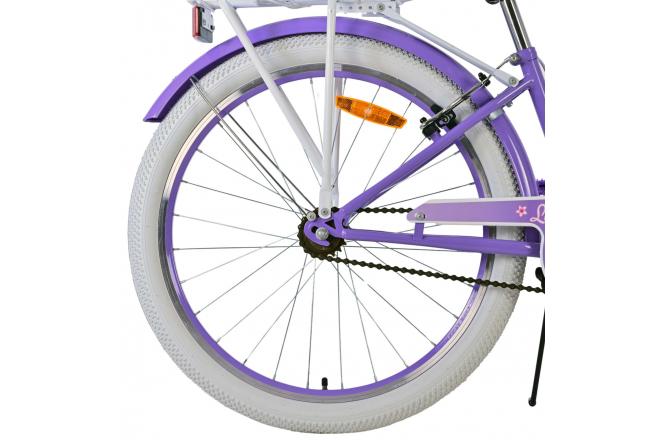 Volare Lovely Vélo enfant - Filles - 24 pouces - Violet - Freins à deux mains