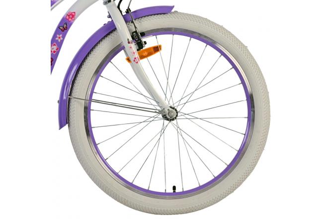 Volare Lovely Vélo enfant - Filles - 24 pouces - Violet - Freins à deux mains