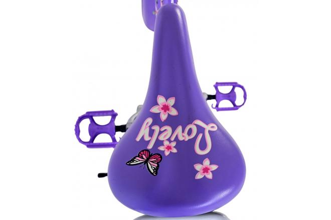 Volare Lovely Vélo enfant - Filles - 24 pouces - Violet - Freins à deux mains