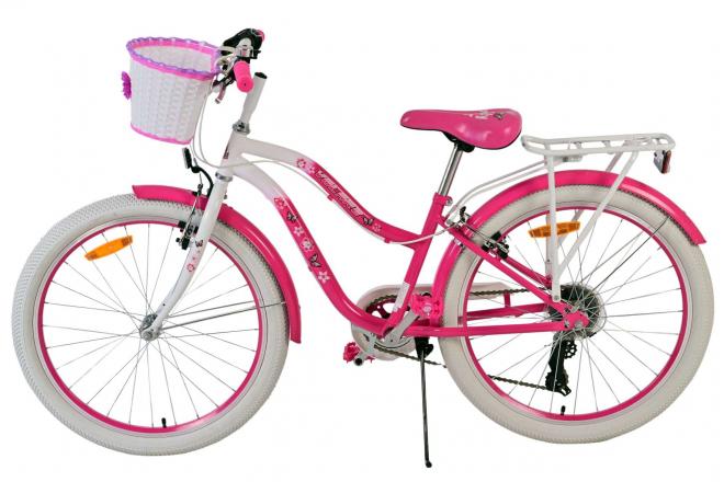 Vélo enfant Volare Lovely - Filles - 24 pouces - Rose - 7 vitesses