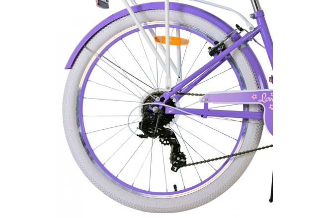 Volare Lovely Vélo enfant - Filles - 26 pouces - Violet - 7 vitesses