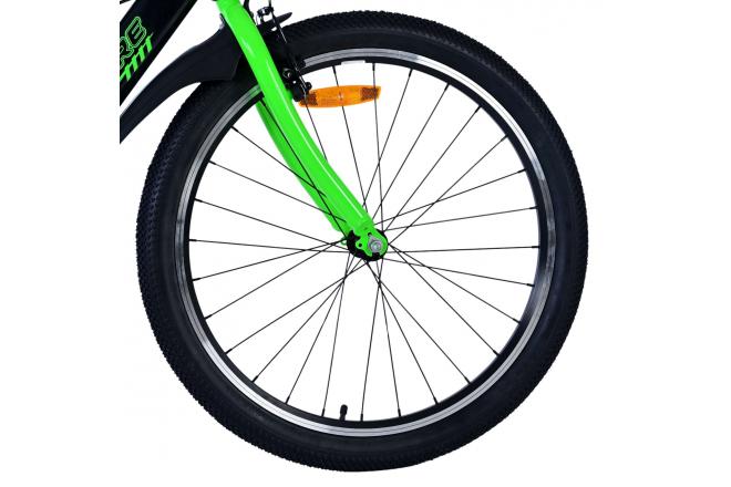 Volare Sportivo Vélo enfant - Garçons - 24 pouces - Noir Vert - Freins à deux mains