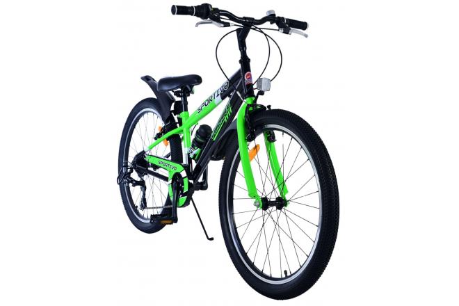 Volare Sportivo Vélo enfant - Garçons - 24 pouces - 7 vitesses - Noir Vert