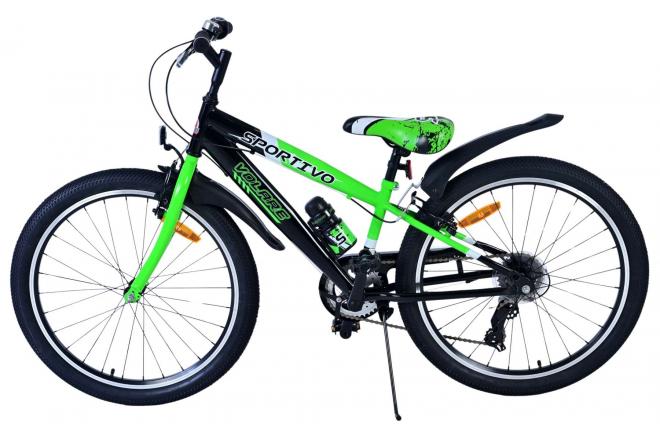 Volare Sportivo Vélo enfant - Garçons - 24 pouces - 7 vitesses - Noir Vert