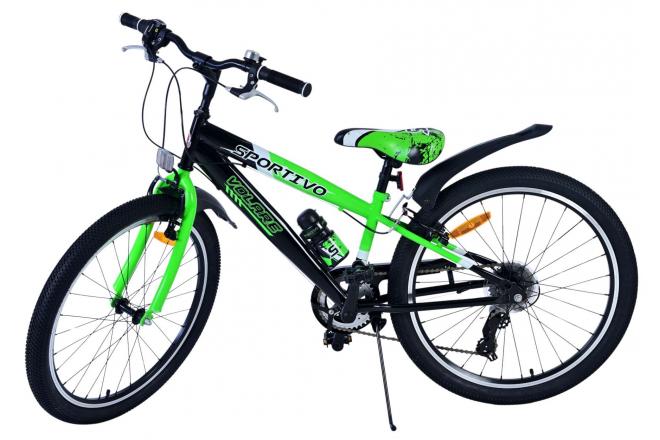 Volare Sportivo Vélo enfant - Garçons - 24 pouces - 7 vitesses - Noir Vert