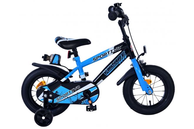 Volare Sportivo Vélo enfant - garçon - 12 pouces - Bleu Noir