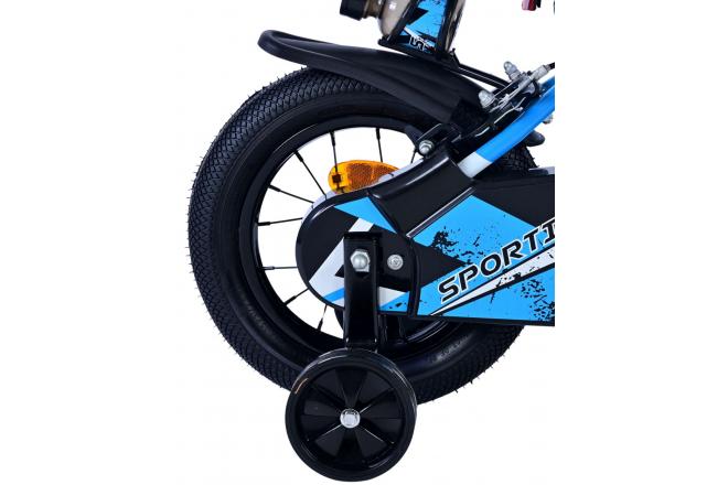 Volare Sportivo Vélo enfant - Garçons - 12 pouces - Bleu Noir - Freins à deux mains