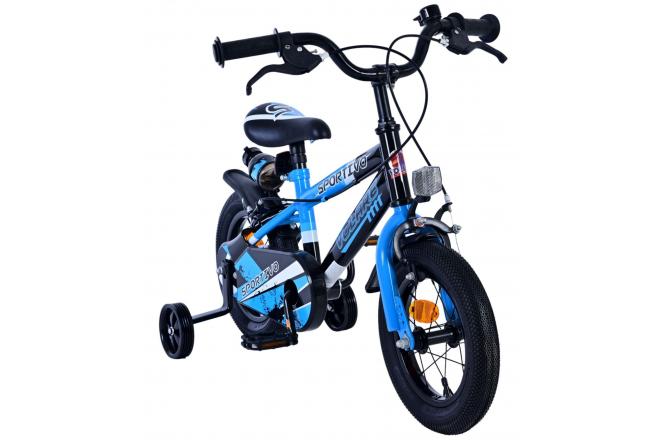Volare Sportivo Vélo enfant - Garçons - 12 pouces - Bleu Noir - Freins à deux mains