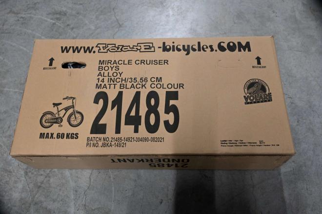 Vélo d'enfant Volare Miracle Cruiser - Garçons - 14 pouces - Noir mat - Prime Collection