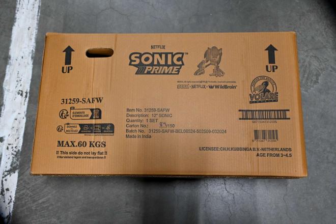 Sonic Prime Vélo enfant - Garçons - 12 pouces - Bleu Rouge - Freins à deux mains