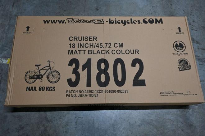 Volare Black Cruiser Vélo pour enfants - Garçons - 18 pouces - Noir - assemblé à 95%
