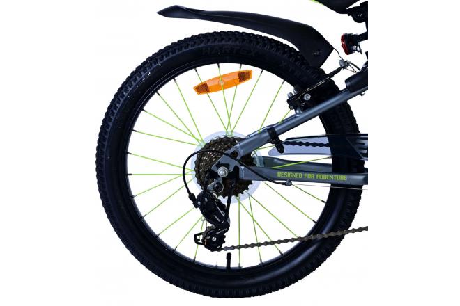 Vélo enfant Volare Rocky - 20 pouces - 7 vitesses - Vert/Gris