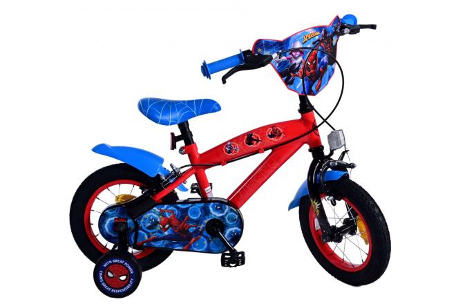 Vélo pour enfants Ultimate Spider-Man - Garçons - 12 pouces - Bleu/Rouge - Freins à deux mains