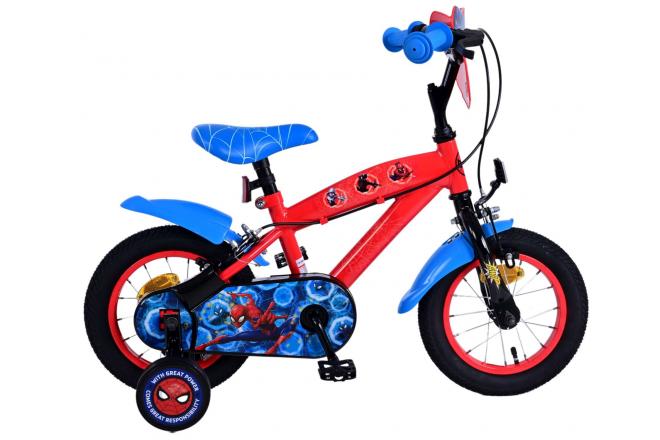 Vélo pour enfants Ultimate Spider-Man - Garçons - 12 pouces - Bleu/Rouge - Freins à deux mains