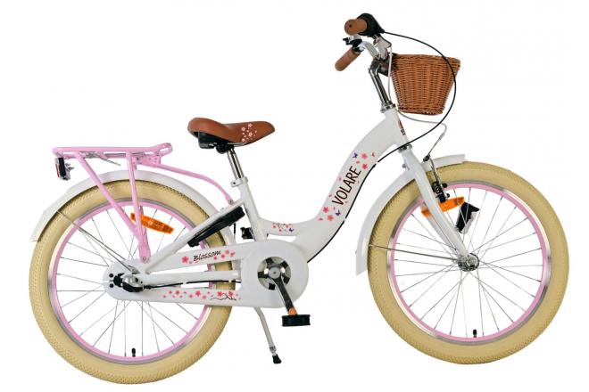 Vélo enfant Volare Blossom - Filles - 20 pouces - Blanc - Nexus 3 vitesses