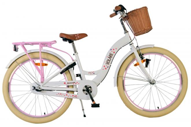 Volare Blossom Vélo enfant - Filles - 24 pouces - Blanc - 3 vitesses