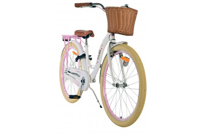 Vélo enfant Volare Blossom - Filles - 26 pouces - Blanc