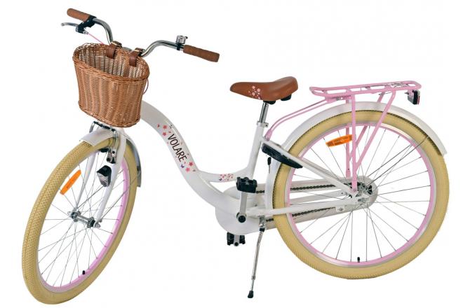 Vélo enfant Volare Blossom - Filles - 26 pouces - Blanc