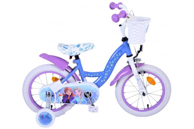 Vélo enfant Disney La reine des neiges 2 - fille - 14 pouces - bleu/mauve